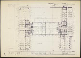 Original builder's plan 'Broadcasting House Extension 1st Floor Plan' for BBC Broadcasting House