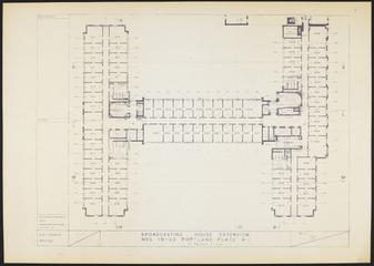 Original builder's plan 'Broadcasting House Extension 3rd Floor Plan' for BBC Broadcasting House