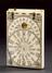 Ivory tablet compass sundial; 3 3/4 x 2 3/8 x 7/16-inches