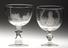 Two glass goblets 10" high