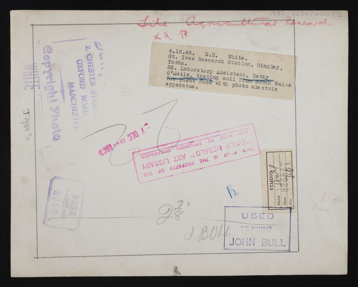 Daily Herald Photograph: Testing soil for plant food