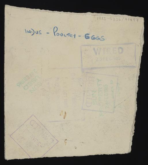 A document of Industry, Agriculture, Poultry - Eggs