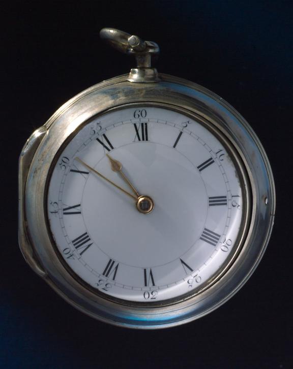 Cylinder watch in silver pair case by Ellicott, London, no