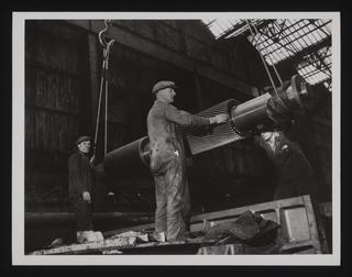 A photographic print of Industry, Shipbuilding, Liners, Mauretania 1936-1937