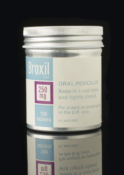 Tin for Broxil tablets (phenethicillin), 1976