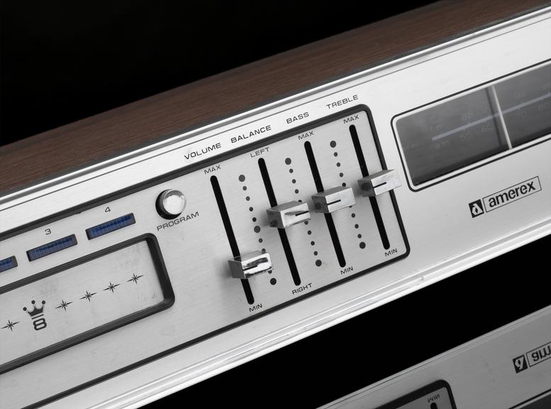 Amerex solid state 8-track tape player and AM/FM tuner with