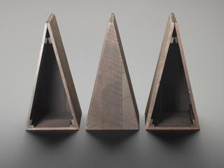 Models of three wooden prisms used by Heinrich Hertz, 1949