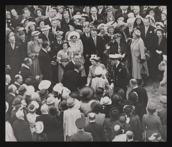 A photographic print of Princess Elizabeth and Prince Philip
