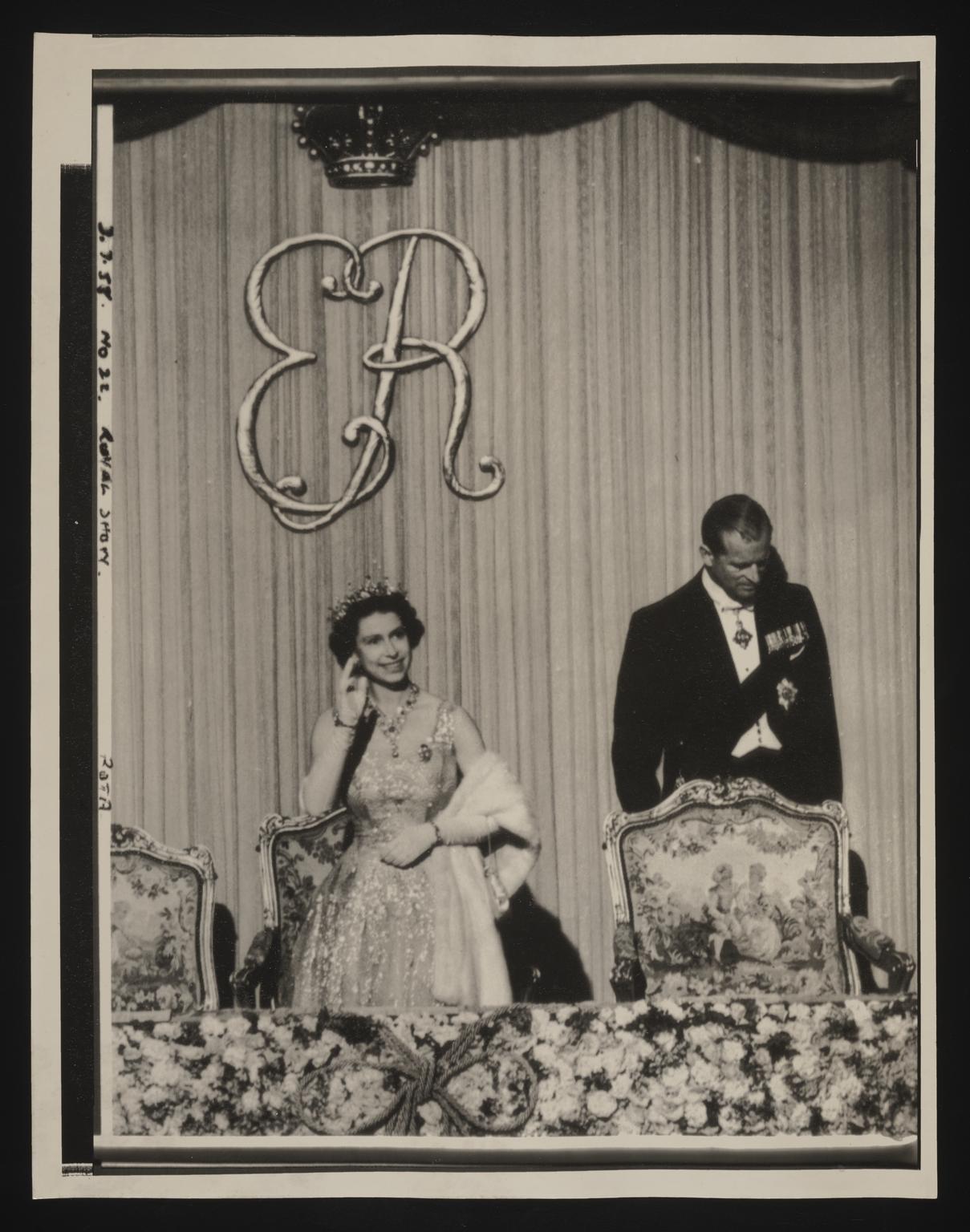 A photographic print of Queen Elizabeth II and Duke of Edinburgh, Visit ...