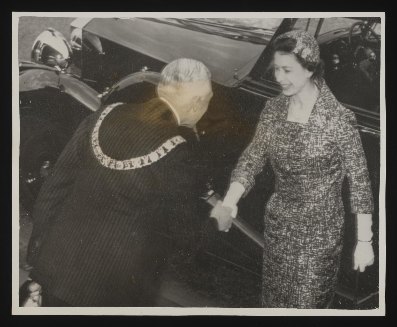 A photographic print of Queen Elizabeth II and Duke of Edinburgh, Visit ...