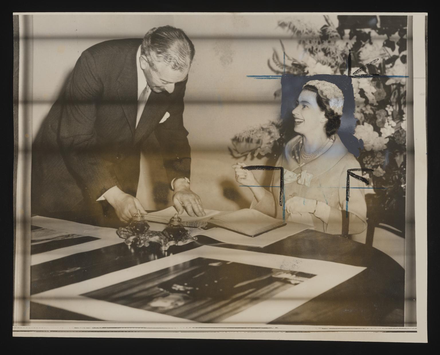 A photographic print of Queen Elizabeth II and Duke of Edinburgh, Visit ...