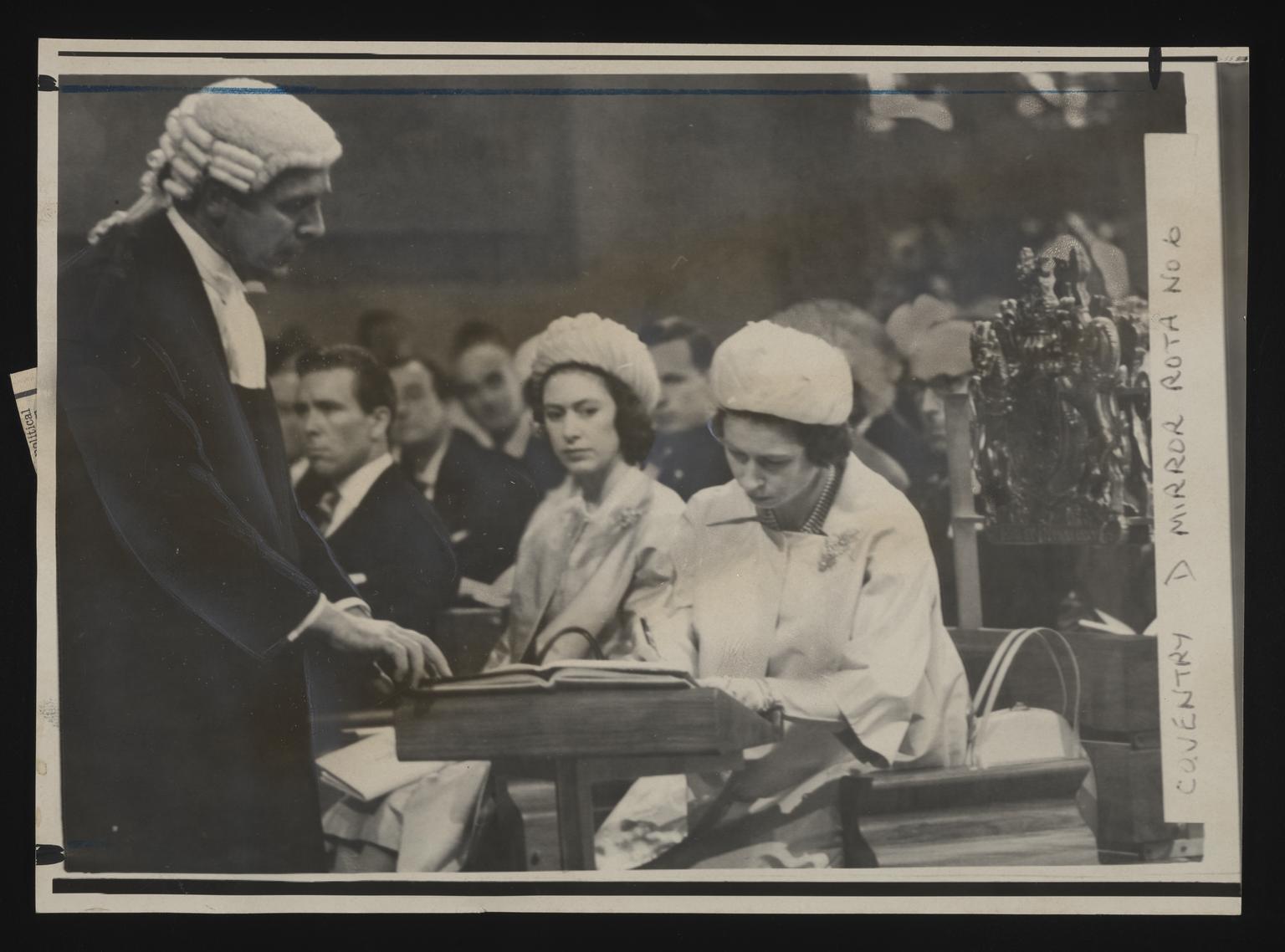 A photographic print of Queen Elizabeth II, Coventry Cathedral ...