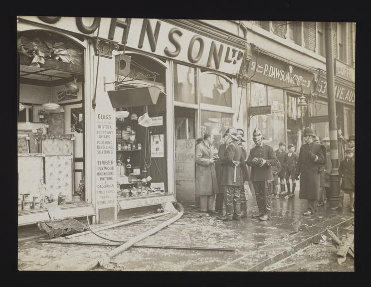 A photographic print of Fires, Shops Only Science Museum Group Collection