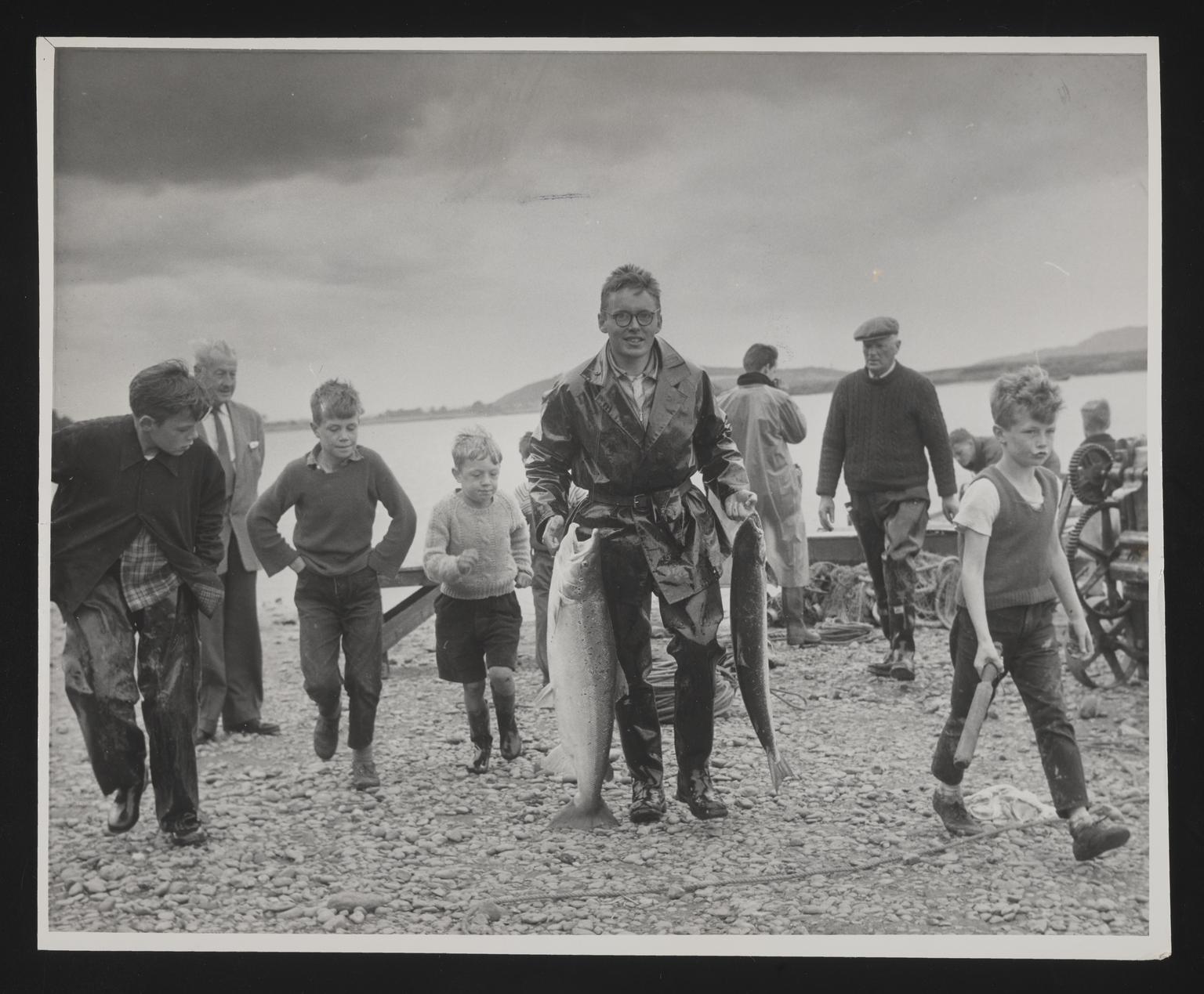 A photographic print of Fishing, Salmon | Science Museum Group Collection
