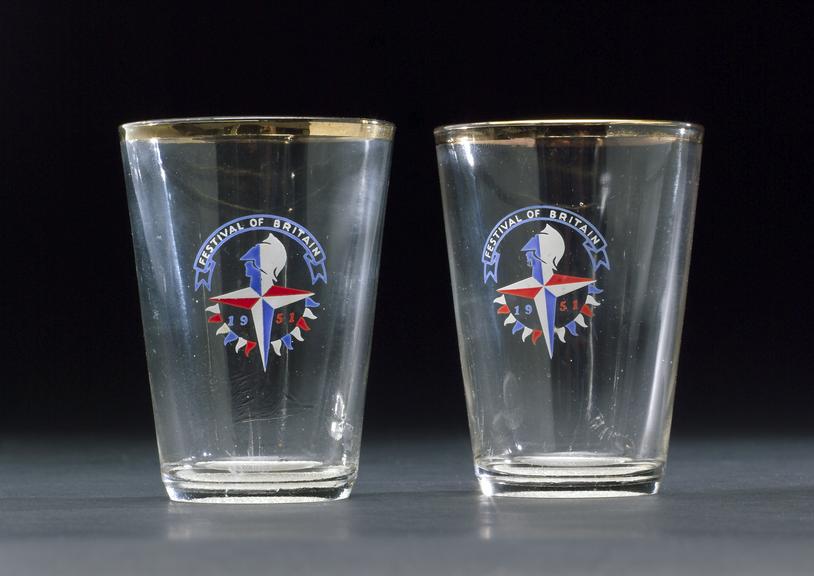 Pair of small glass tumblers