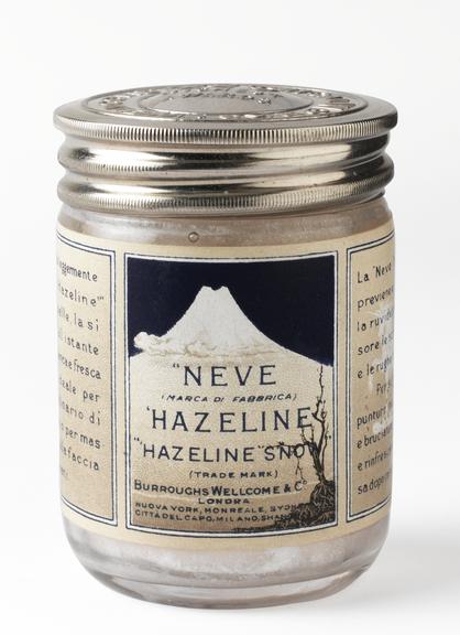 Box containing jar of Neve Hazeline (Hazeline Snow)