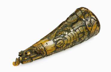 Horn for medicines from a Tibetan medicine man’s costume