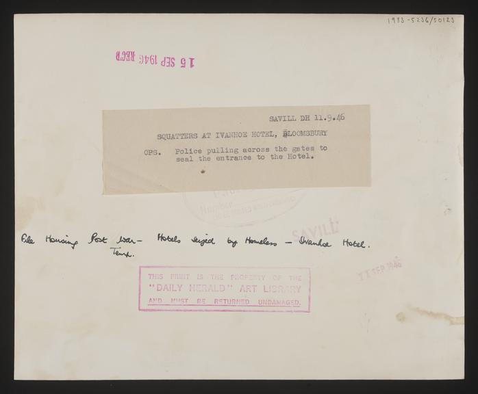 A photographic print of Housing, Post War