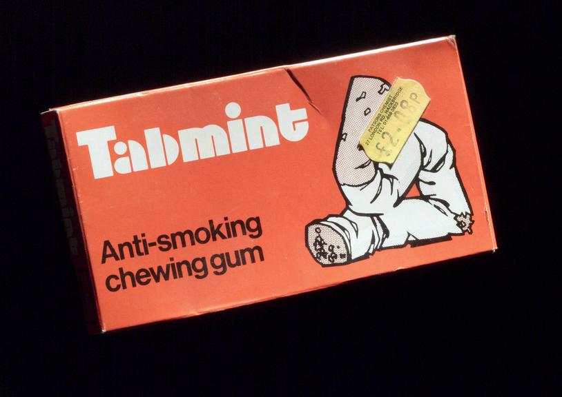 Pack of Tabmint anti-smoking chewing gum, 1984