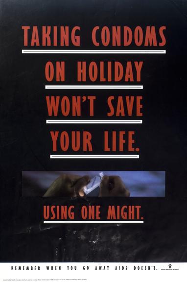 Poster with an HIV and AIDS related message