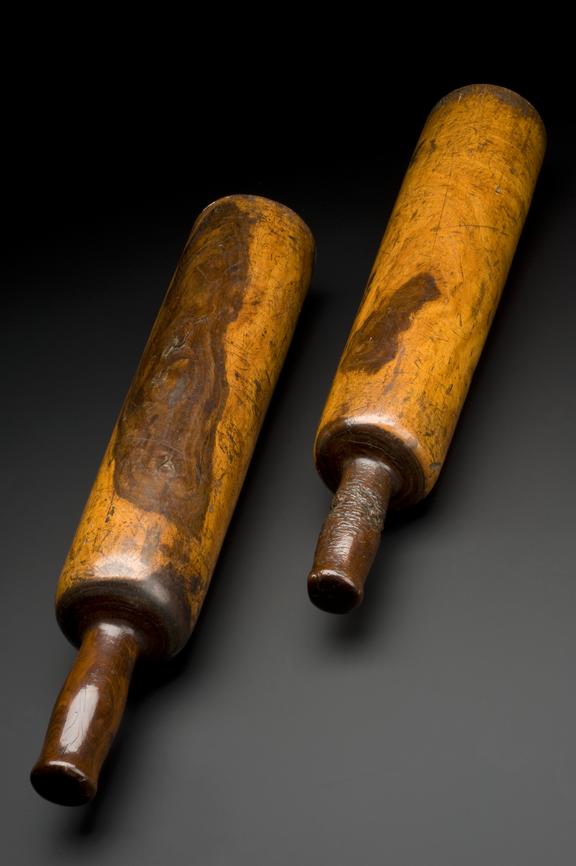 Pair of wooden exercise clubs, Indian, 1871-1920