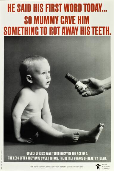 Poster, with a dental health message