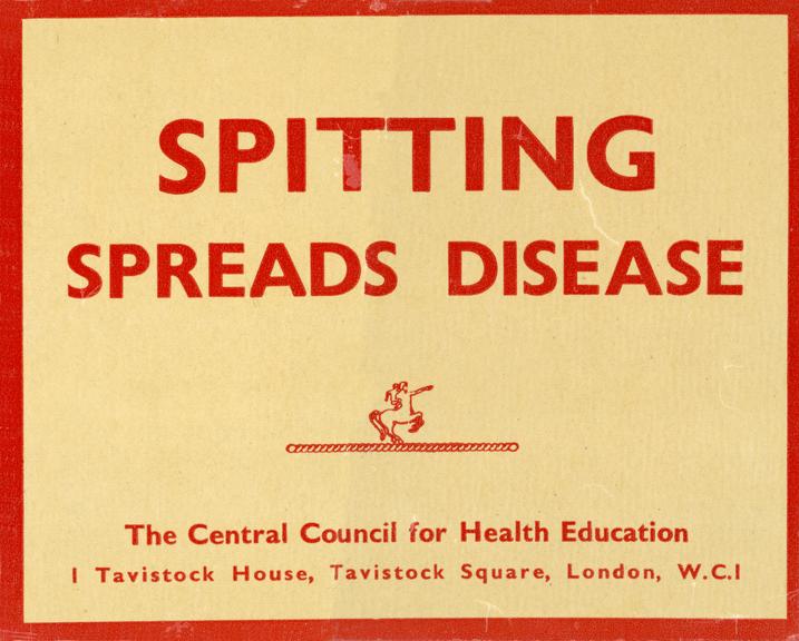 Sticker relating to spitting, London, England, c. 1950-1970