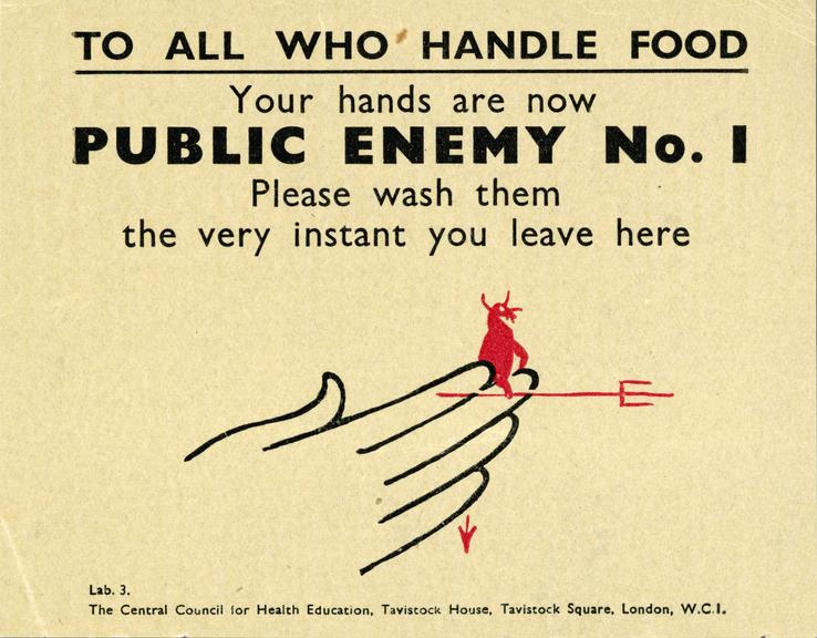 Sticker relating to hygiene and cleanliness, London, England, c. 1960-1970