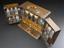 Medicine chest, wood with an inlaid front, winged door