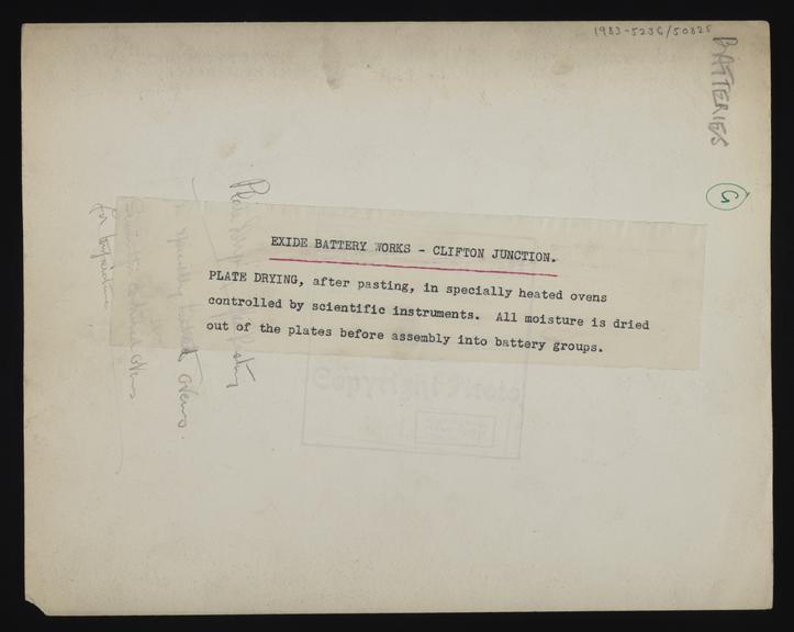 A photographic print of Industry, Fuel & Power, Electricity