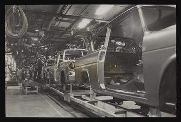 A photographic print of Industry, Motor, Assembly Lines, Completed Cars ...
