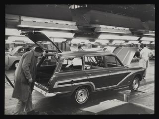 A photographic print of Industry, Motor, Assembly Lines, Completed Cars ...
