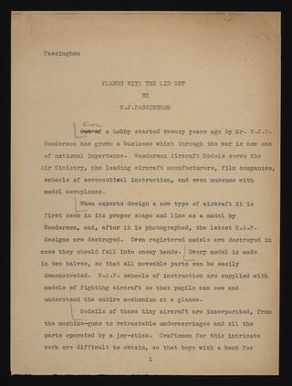 A document of Industry, Toys, Pre War