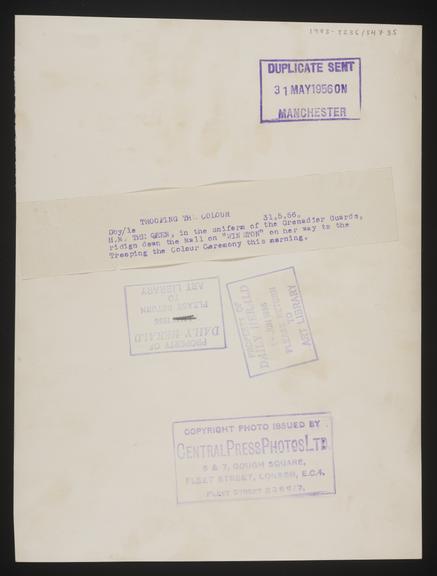 A photographic print of Queen Elizabeth II and Prince Philip