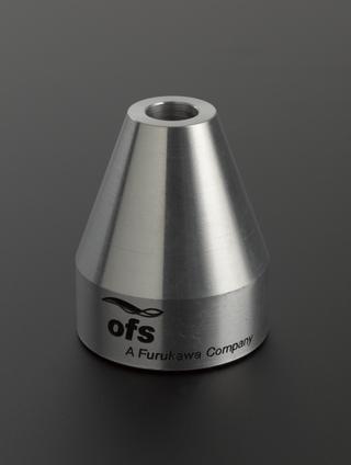 Display stand for an optical fibre sample used by sales representatives for OFS Optics