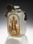 Glass bottle with Saint painted on one side