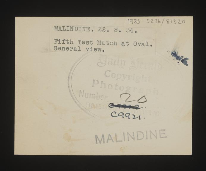 A photographic print of Sports, Cricket, General, Crowds & Queues