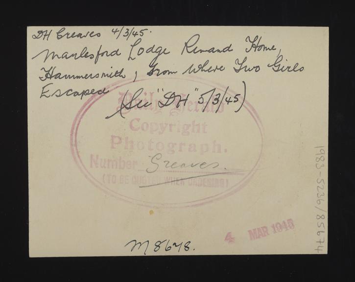 A photographic print of Police, Prisons, Boys & Girls Institutions ...