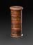 Cylindrical wooden spice box with 4 compartments and screw on