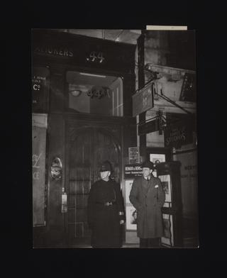 A photographic print of Police, Murders, London, Georgina Hoffman, Dover St