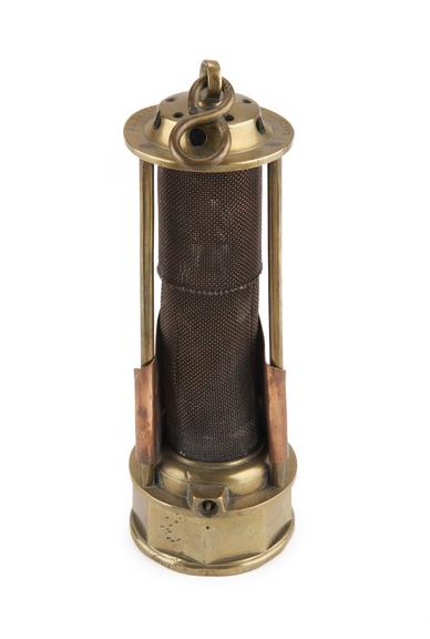 Davy' miner's oil safety lamp made by JH Naylor | Science Museum