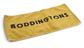 Yellow bar towel bearing the word 'Boddingtons'