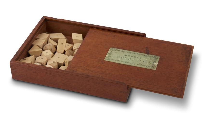 Box of Larkin's models of crystals, c.1880-1900.