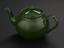 Green ceramic tea pot