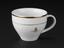 White ceramic tea cup with gold accent