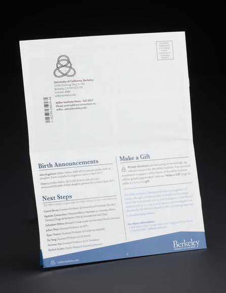 Newsletter from research institute at Berkeley University, from 2017