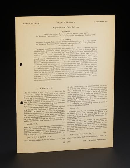 Scientific Publication: 'Wave Function of the Universe'