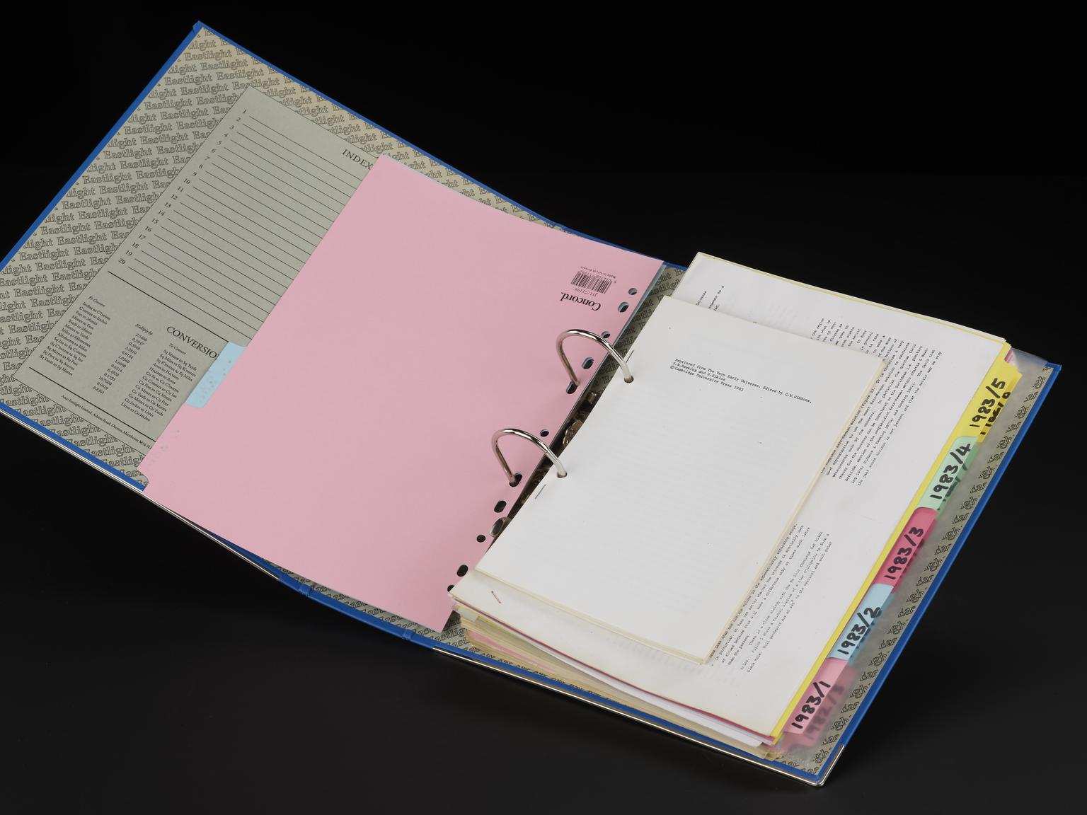Binder with copies of preprints for distribution | Science Museum Group ...