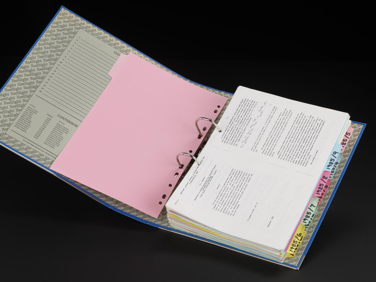 Binder with copies of preprints for distribution | Science Museum Group ...