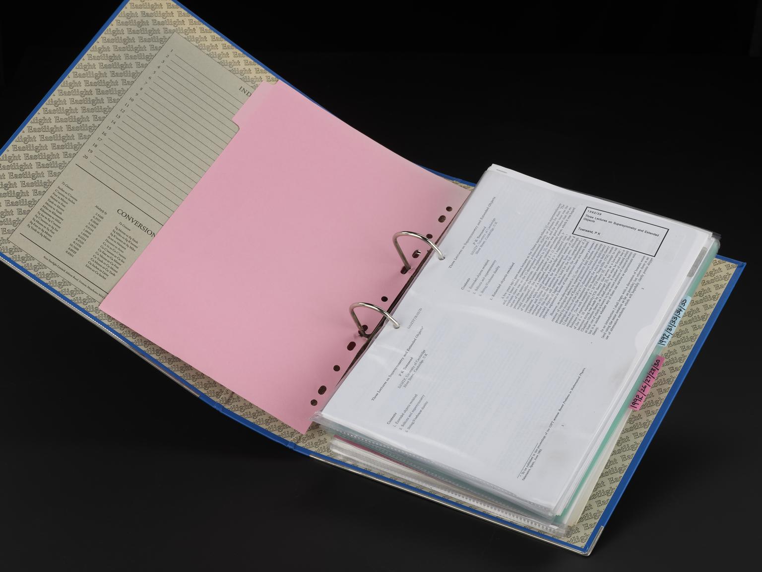 Binder with copies of preprints for distribution | Science Museum Group ...